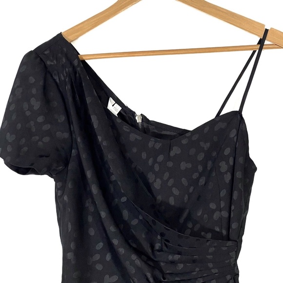 Reformed Women’s Small Black Polka Dot Print One Shoulder Dress Urban Outfitters - Picture 2 of 8